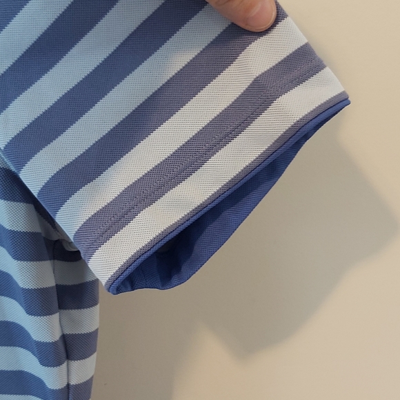 NIKE | Boys Striped Golf Polo Shirt Purple Blue Size Large (12-14) - Picture 7 of 9